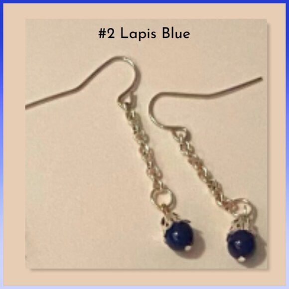 #2 Swarovski LAPIS BLUE Crystal Pearl dangle earrings NEW - Picture 1 of 2